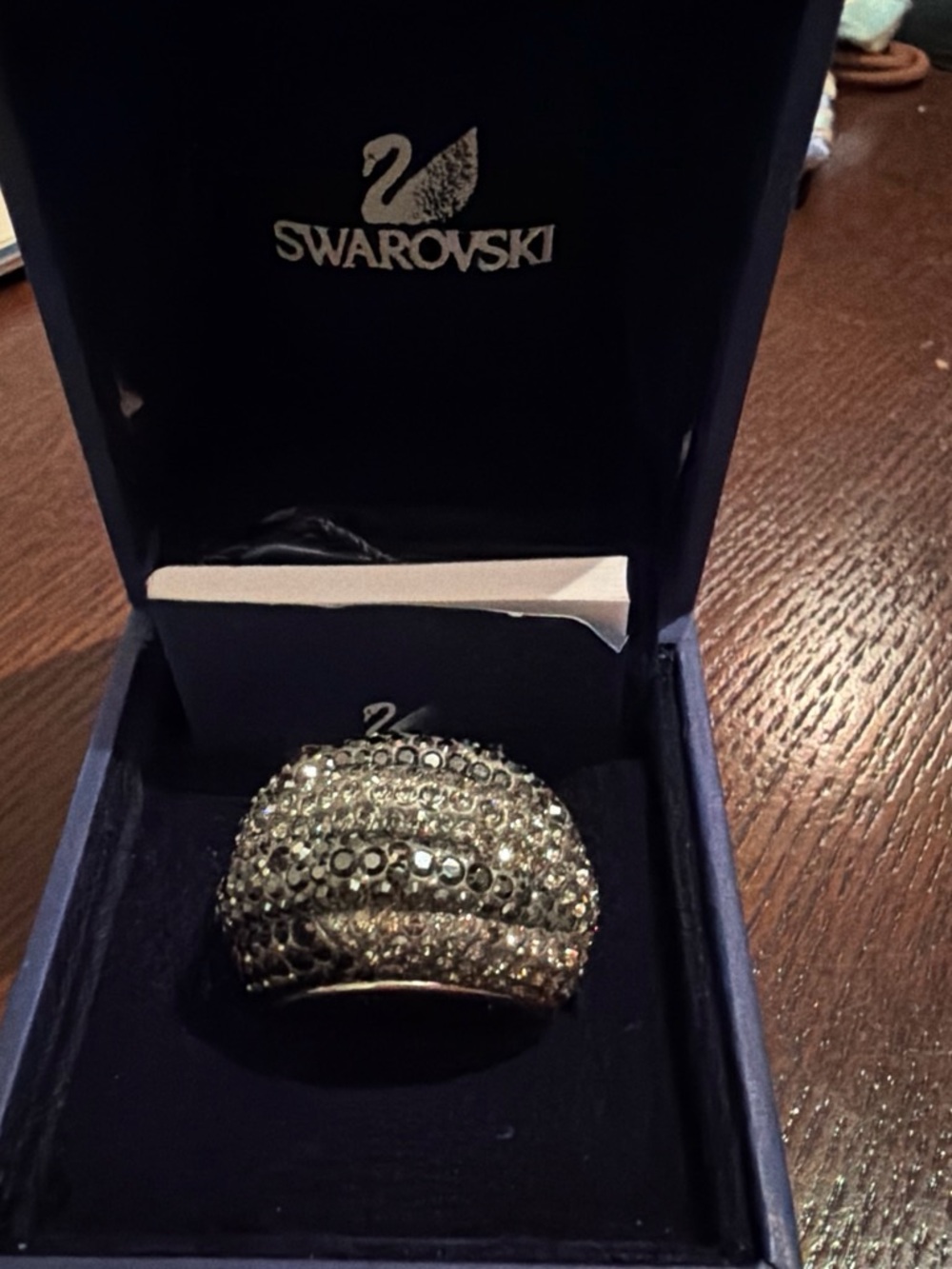 Swarovski Pavé Crystal Dome Ring in Silver Tone